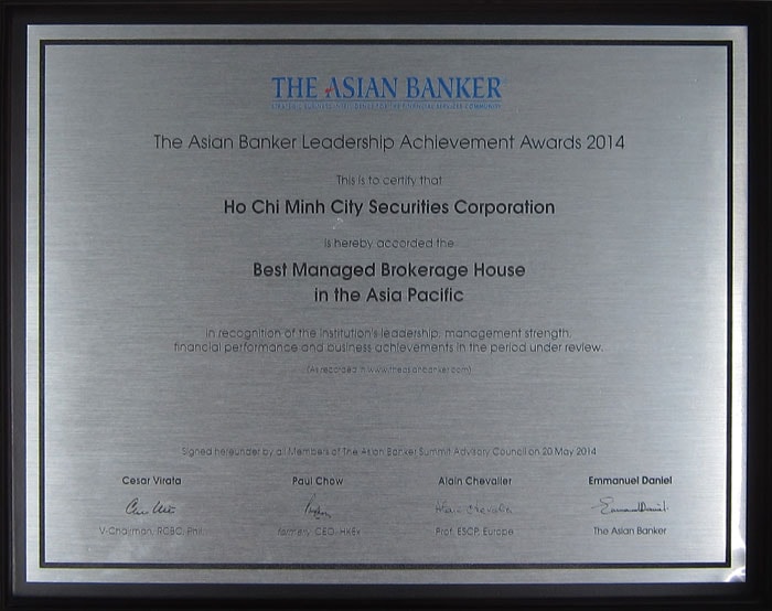 HSC and CEO awarded Best Managed Brokerage House and CEO Leadership in the APAC region by The Asian Banker