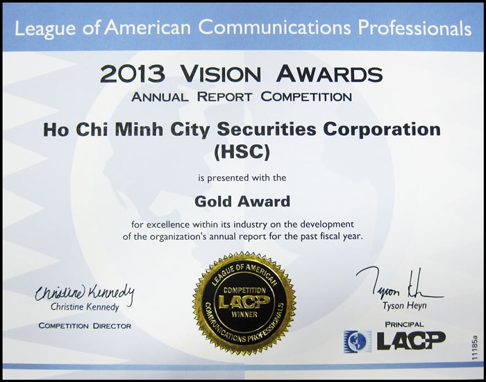 HSC Annual Report 2013 (AR13) won many prestigious awards