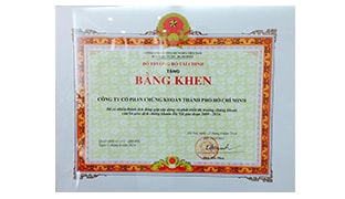 Certificate of Merit from Ministry of Finance for significant contribution to HNX’s development from 2009 - 2014